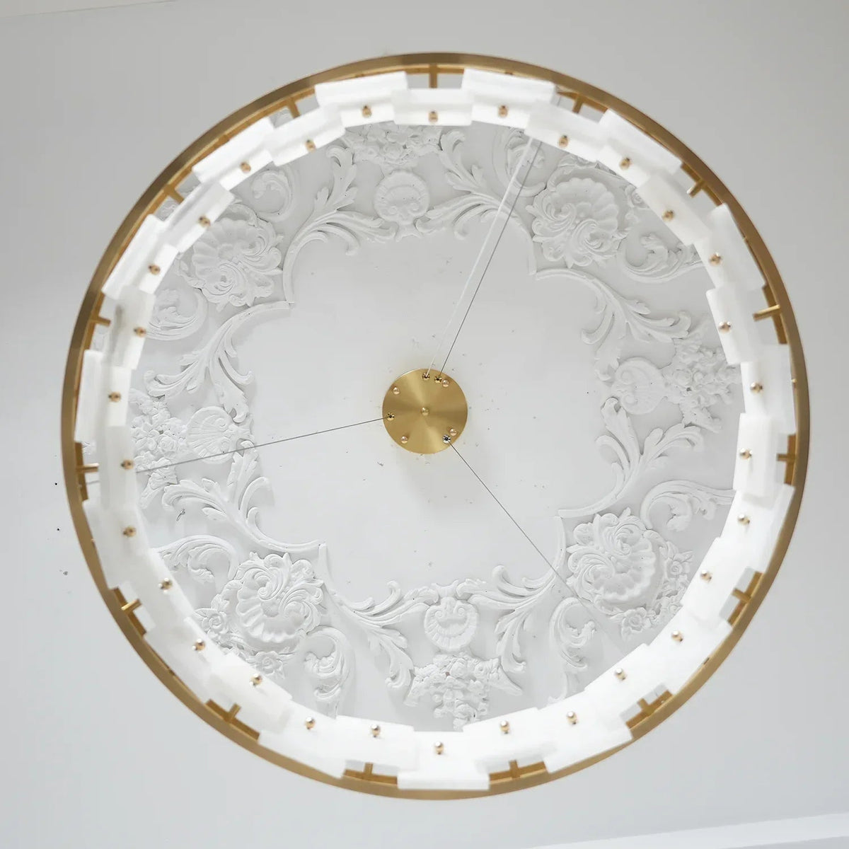 Alabaster Rectangle Annular Chandelier