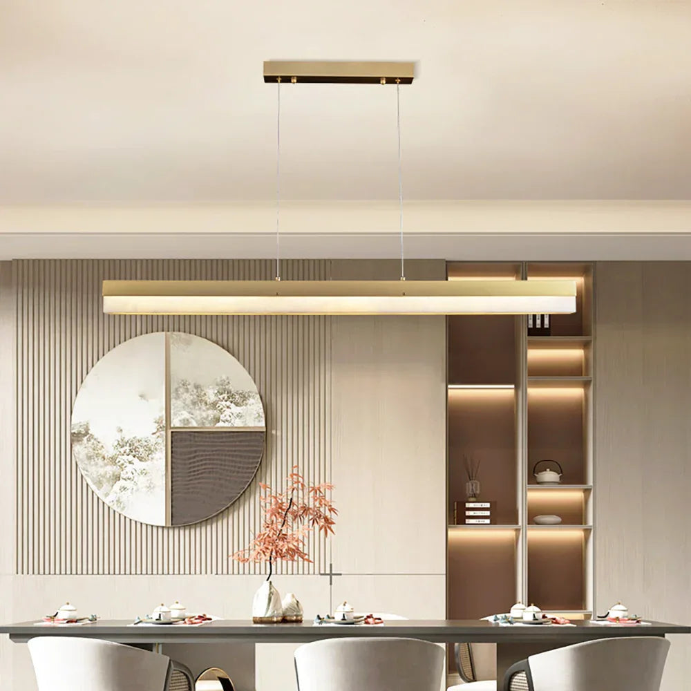 Alabaster Rectangle Linear Pendant Light