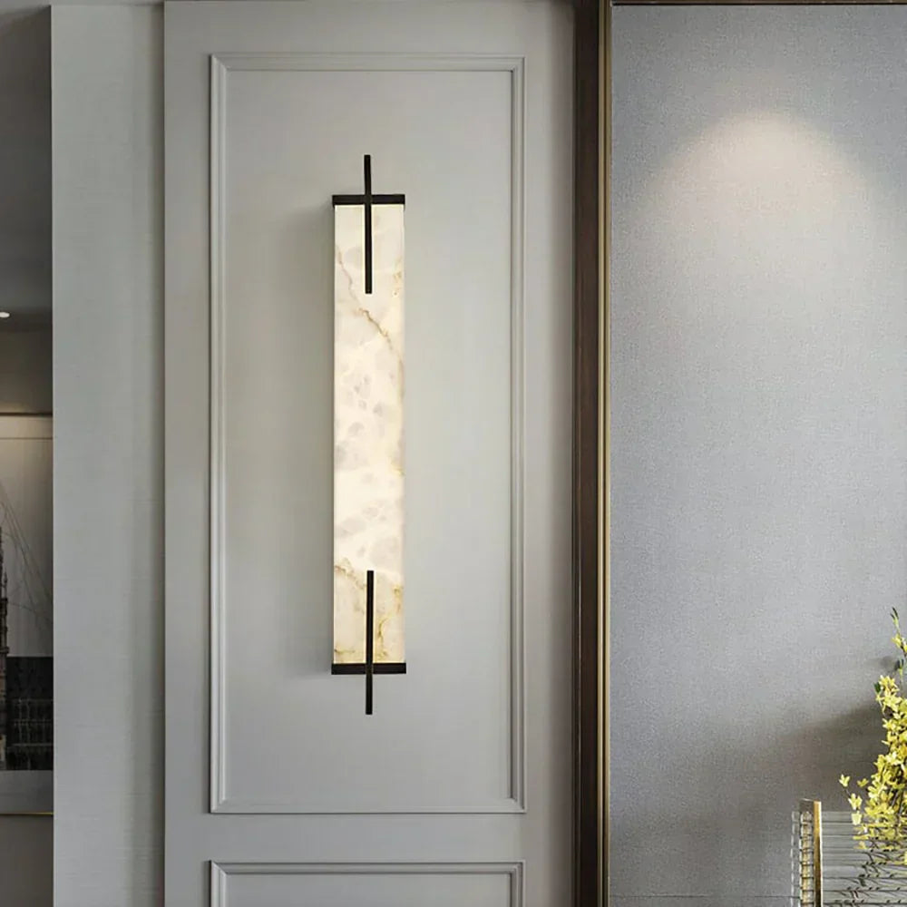 Alabaster Rectangle Calliope Wall Sconce