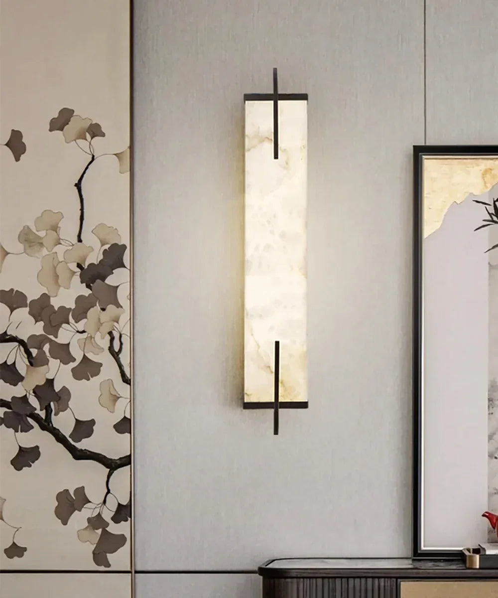 Alabaster Rectangle Calliope Wall Sconce
