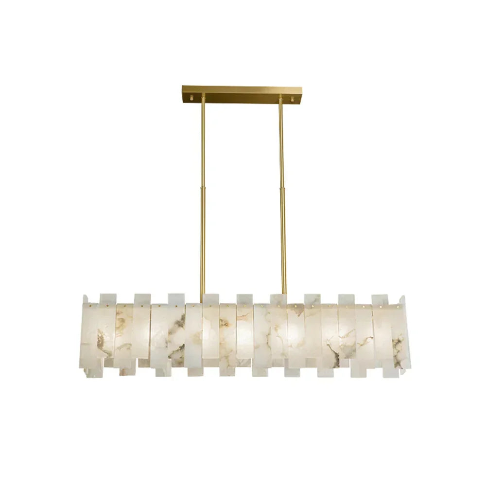 Alabaster Rectangular Linear Chandelier