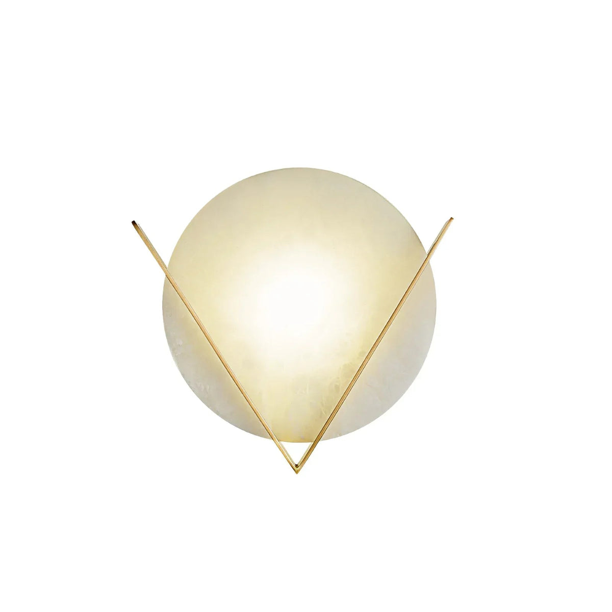Alabaster Round Victory V Wall Lamp