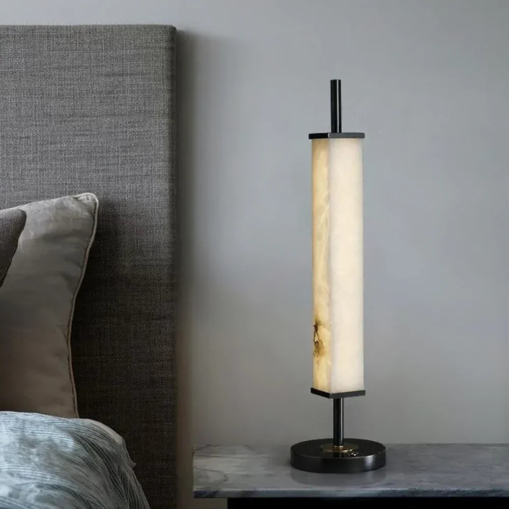 Alabaster Serano Brass Table Lamp