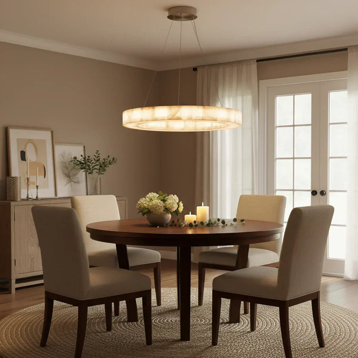 Alabaster Rivage Round Chandelier
