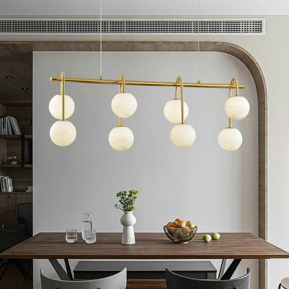 Alabaster Sphere Ring Chandelier