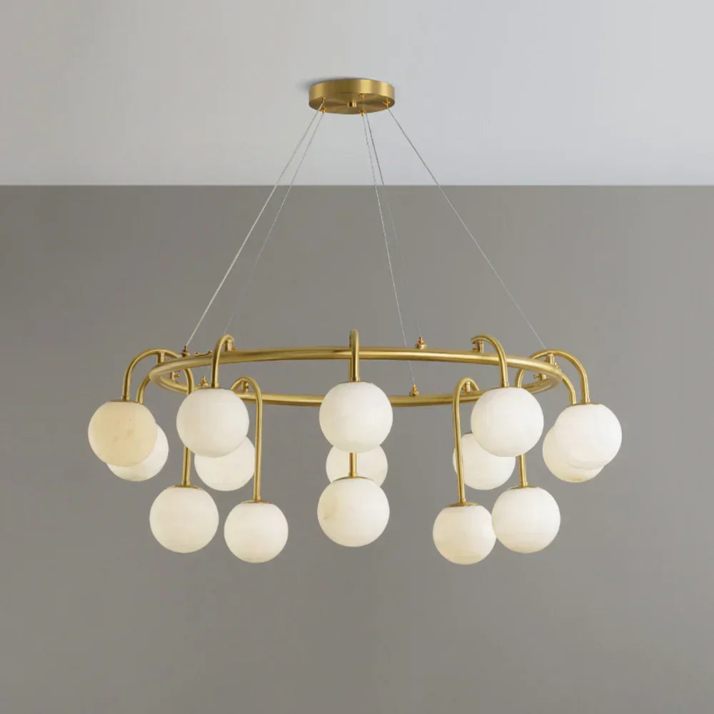Alabaster Sphere Ring Chandelier