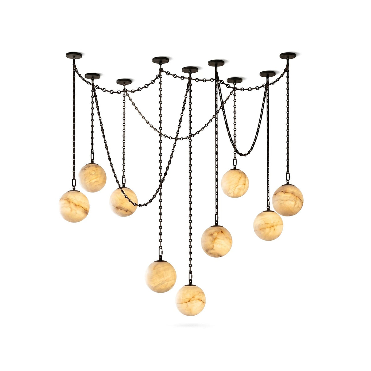 Alabaster Spherical Chain Chandelier