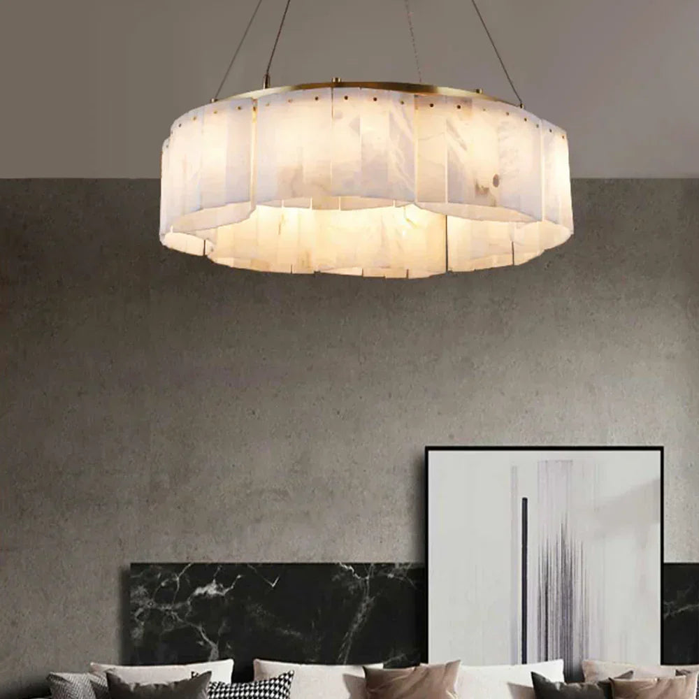 Alabaster diamond chandelier