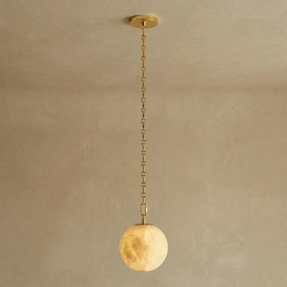 Alabaster Spherical Chain Chandelier