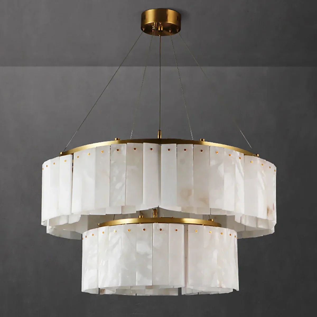 Alabaster diamond chandelier