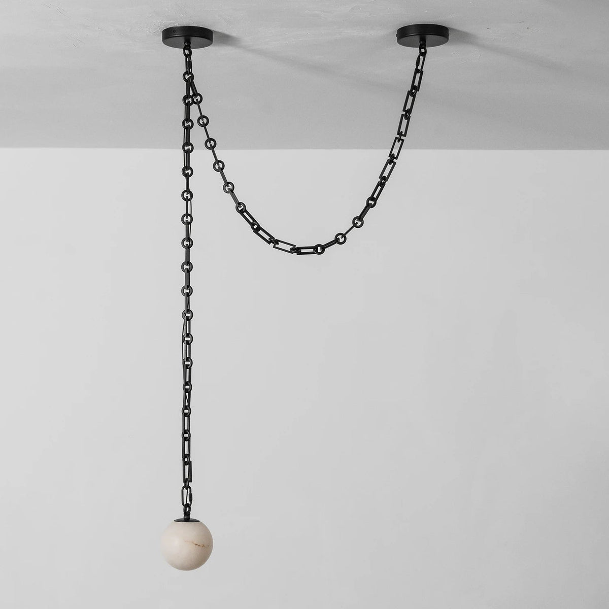 Alabaster Spherical Chain Chandelier
