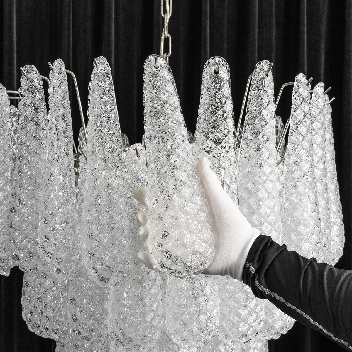 Amaris Tiered Teardrop Glass Chandelier