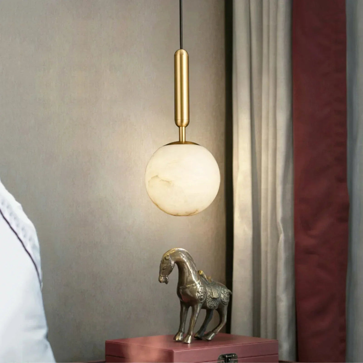 Round Bosso Alabaster Pendant Lamp