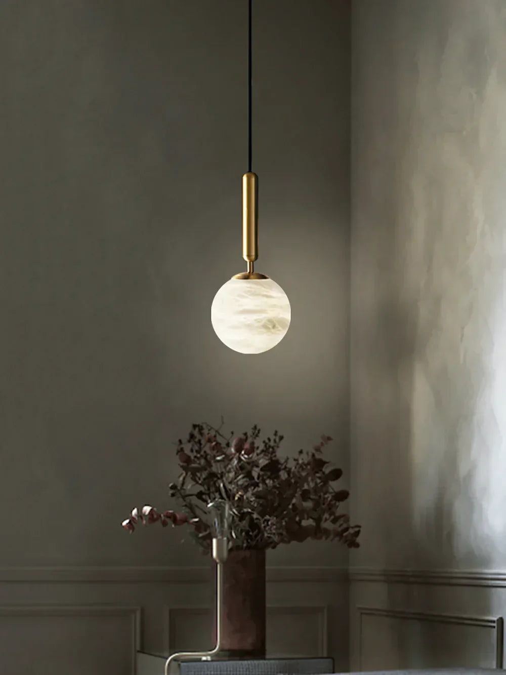 Round Bosso Alabaster Pendant Lamp