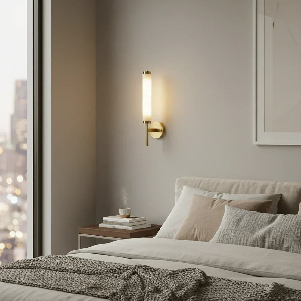 Brindisi Alabaster Candle Style Wall Lamp