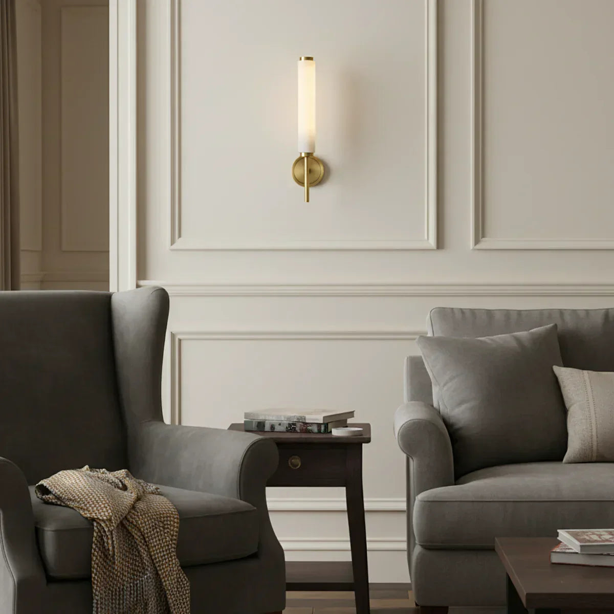 Brindisi Alabaster Candle Style Wall Lamp