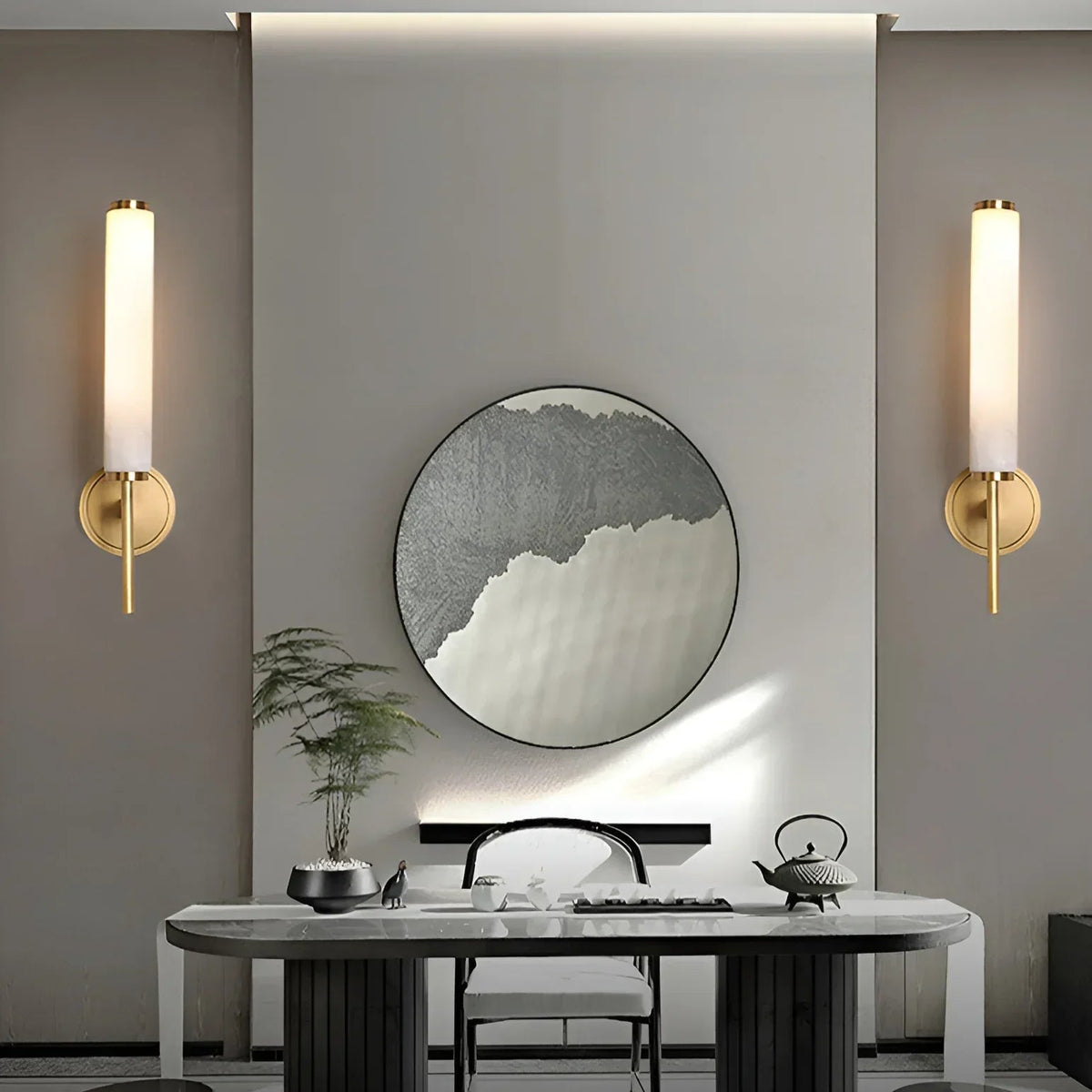Brindisi Alabaster Candle Style Wall Lamp