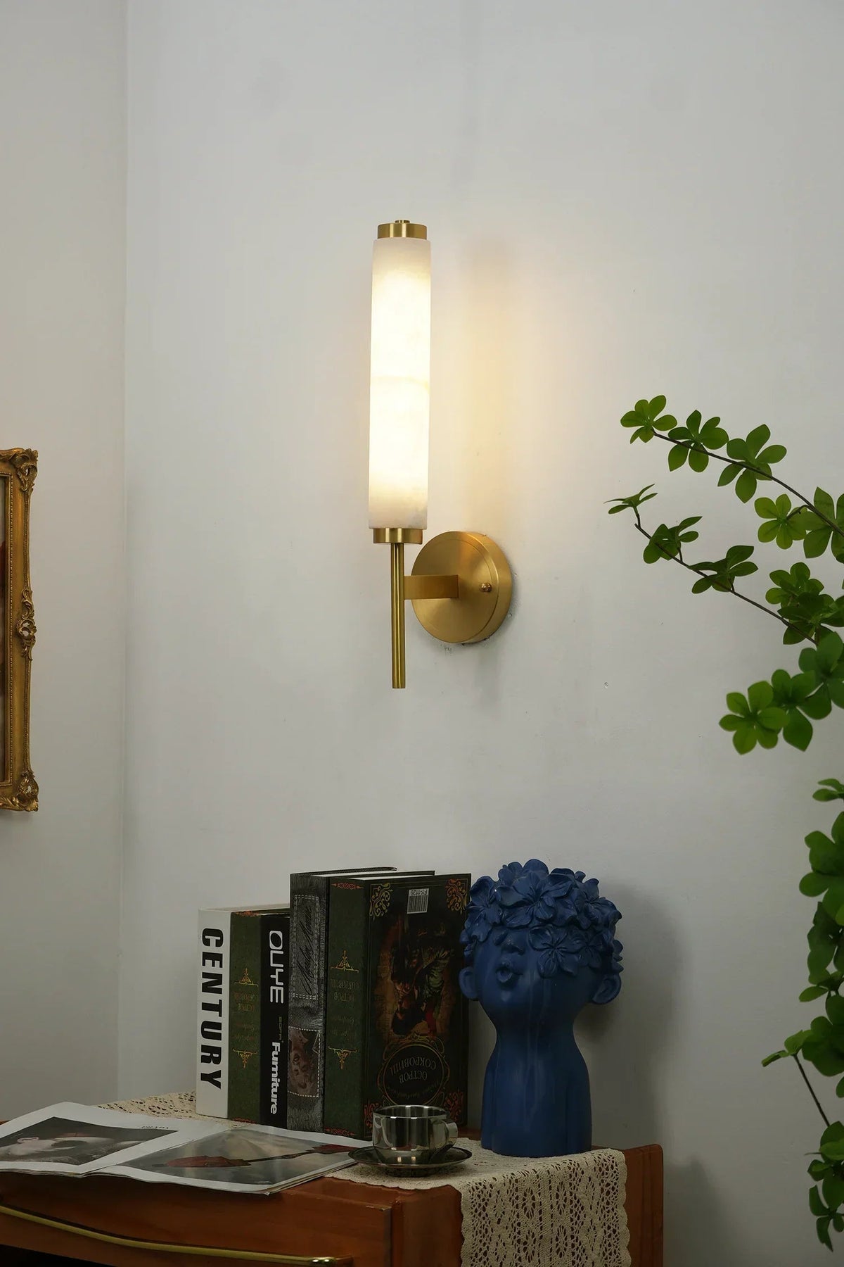 Brindisi Alabaster Candle Style Wall Lamp