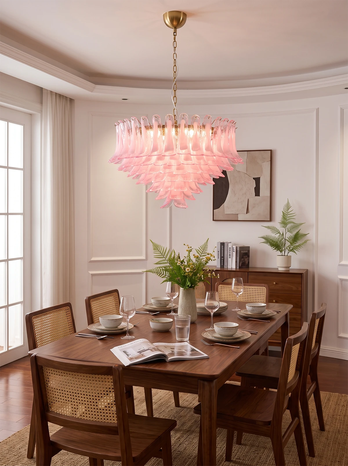 Camellia Glass Petal Chandelier