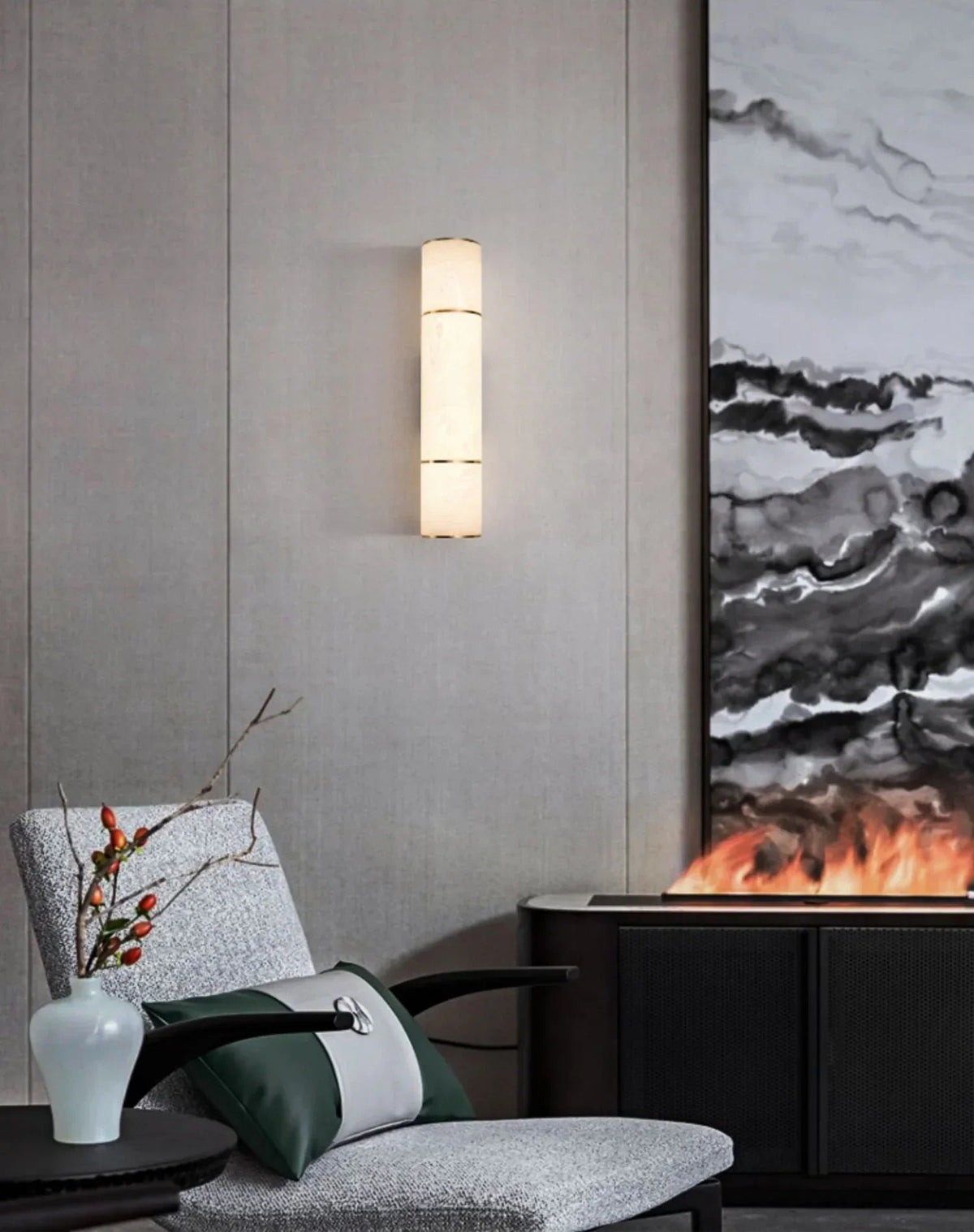 Creative Alabaster Cylindrical Wall Lamp