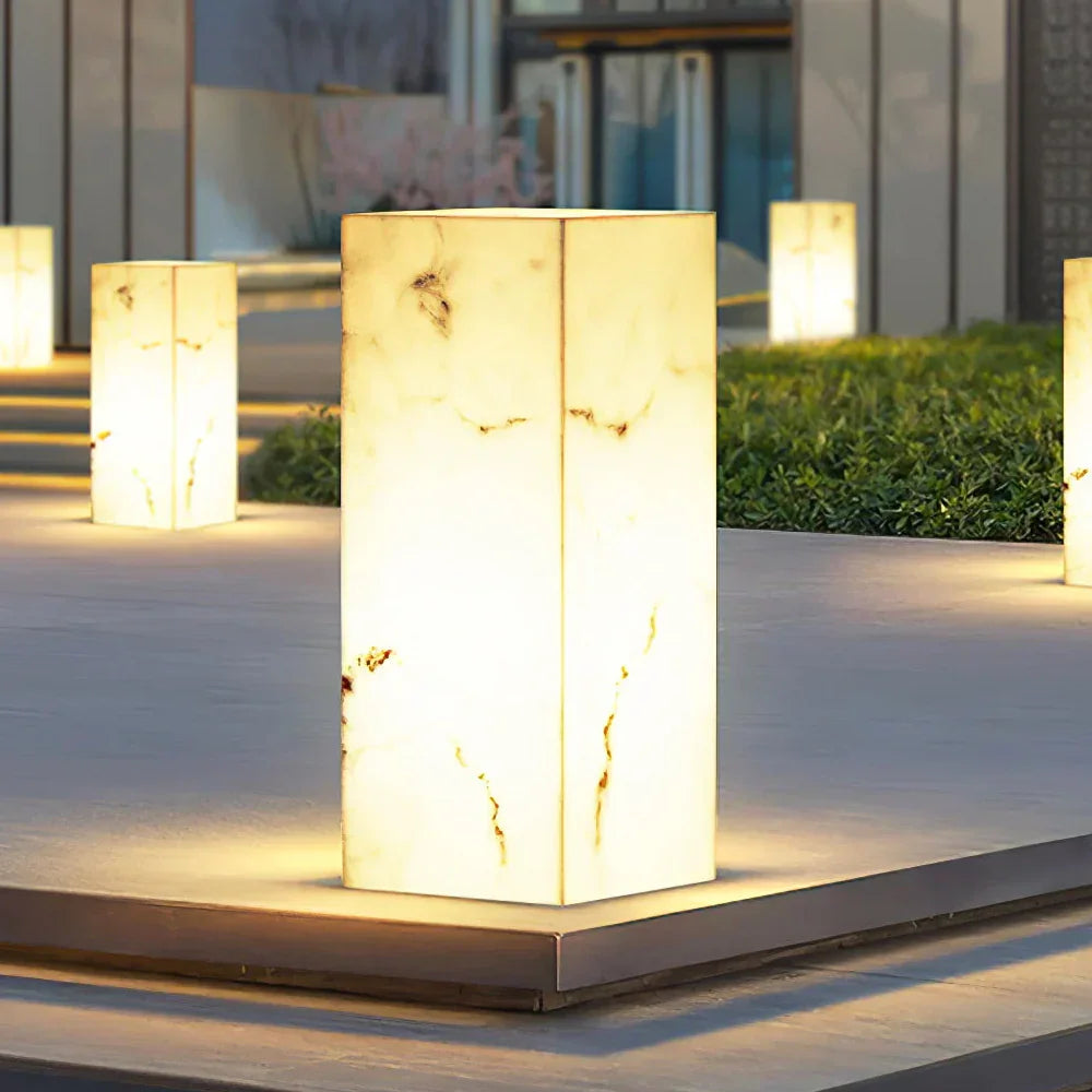 Cube Imitation Marble Landing Outdoor Light