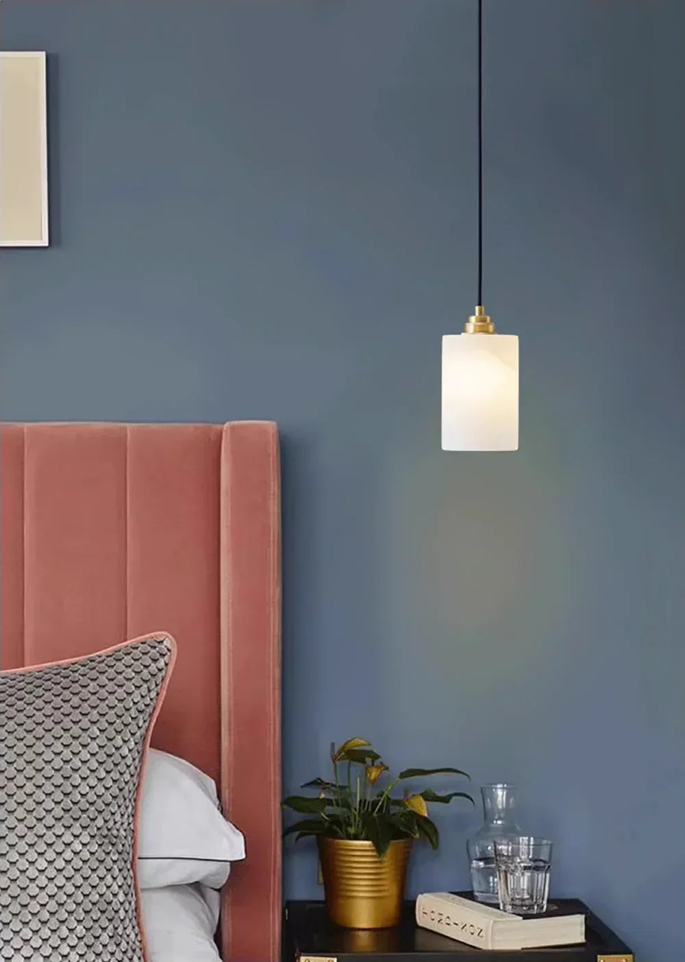 Cylindrical Alabaster Pendant Light