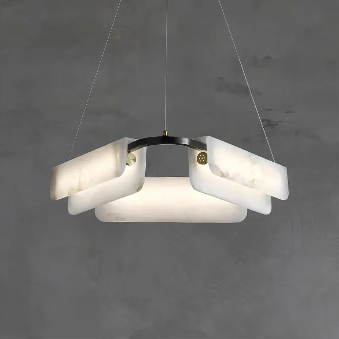 Delia Rectangular Alabaster Chandelier