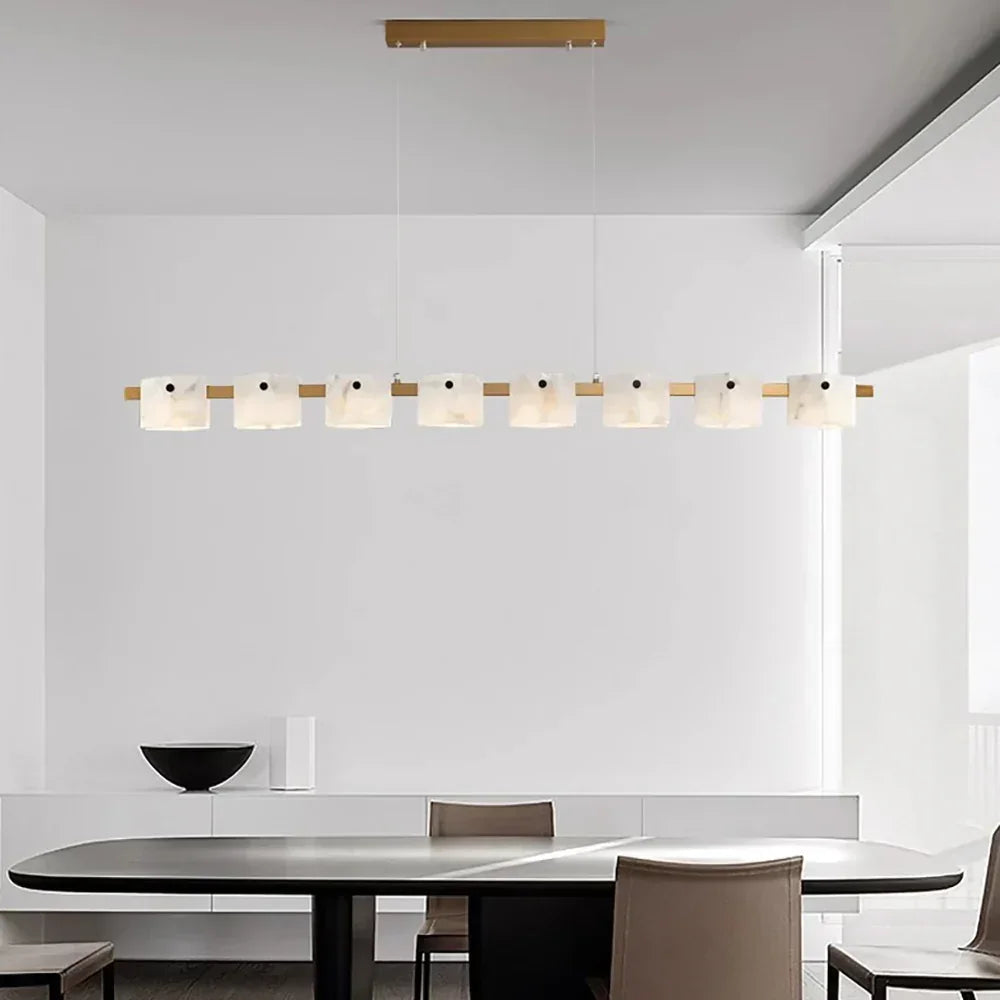 Diamond Shaped Alabaster Ring Chandelier