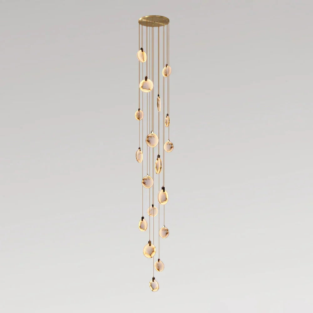 Disc Harvest Alabaster Chandelier