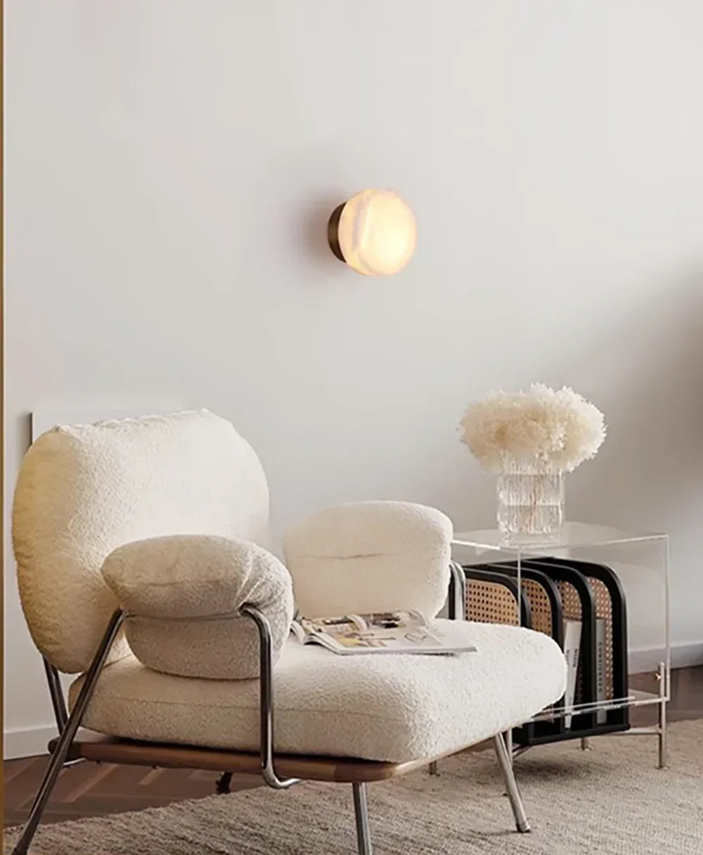 Domino A Cylindrical Alabaster Wall Light