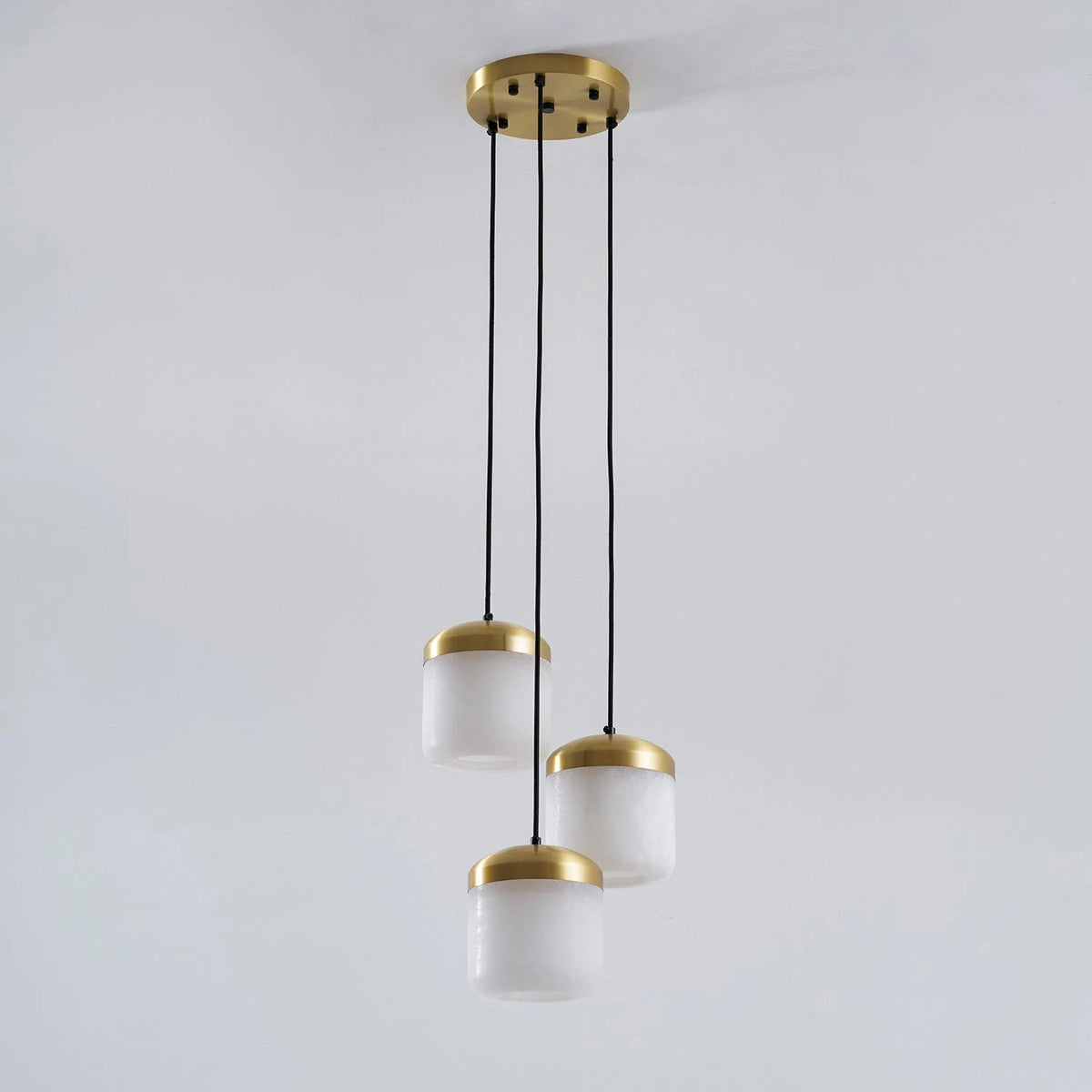 Elin Capped Alabaster Drum Pendant Light