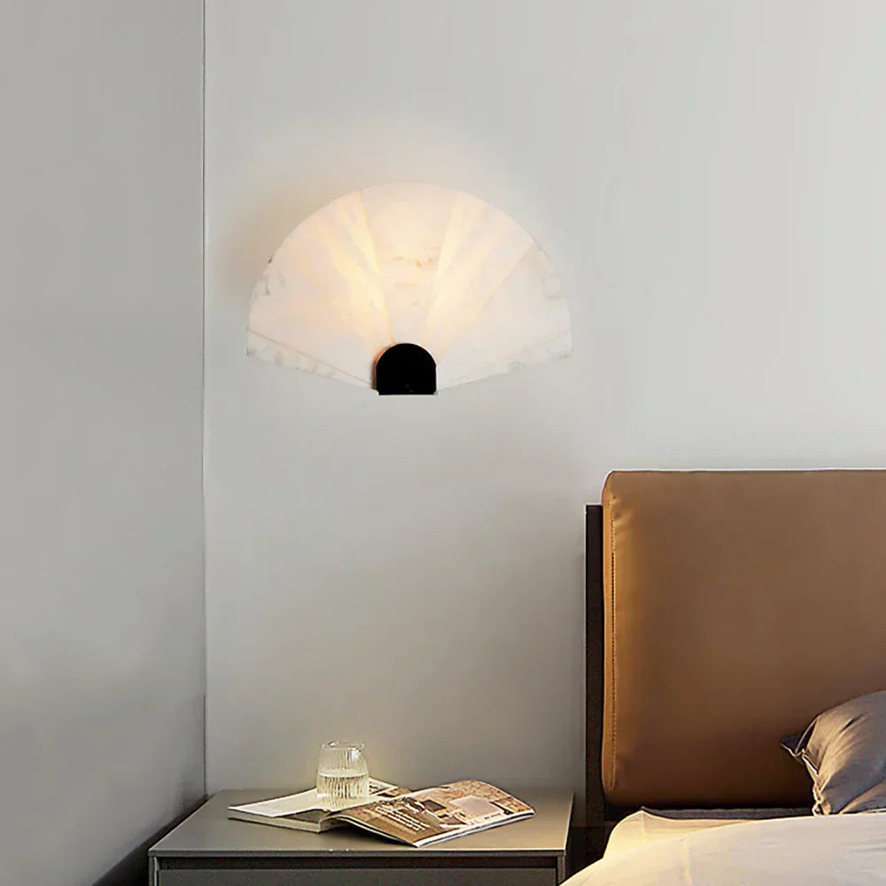 Fan Shaped Alabaster Wall Light