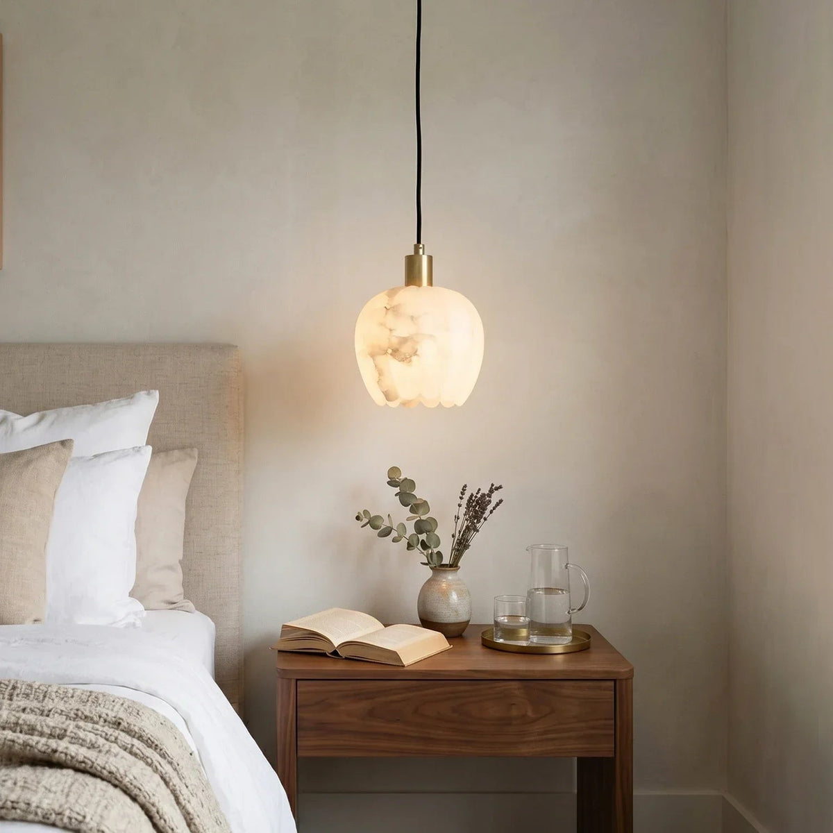 Flower Alabaster Pendant Light