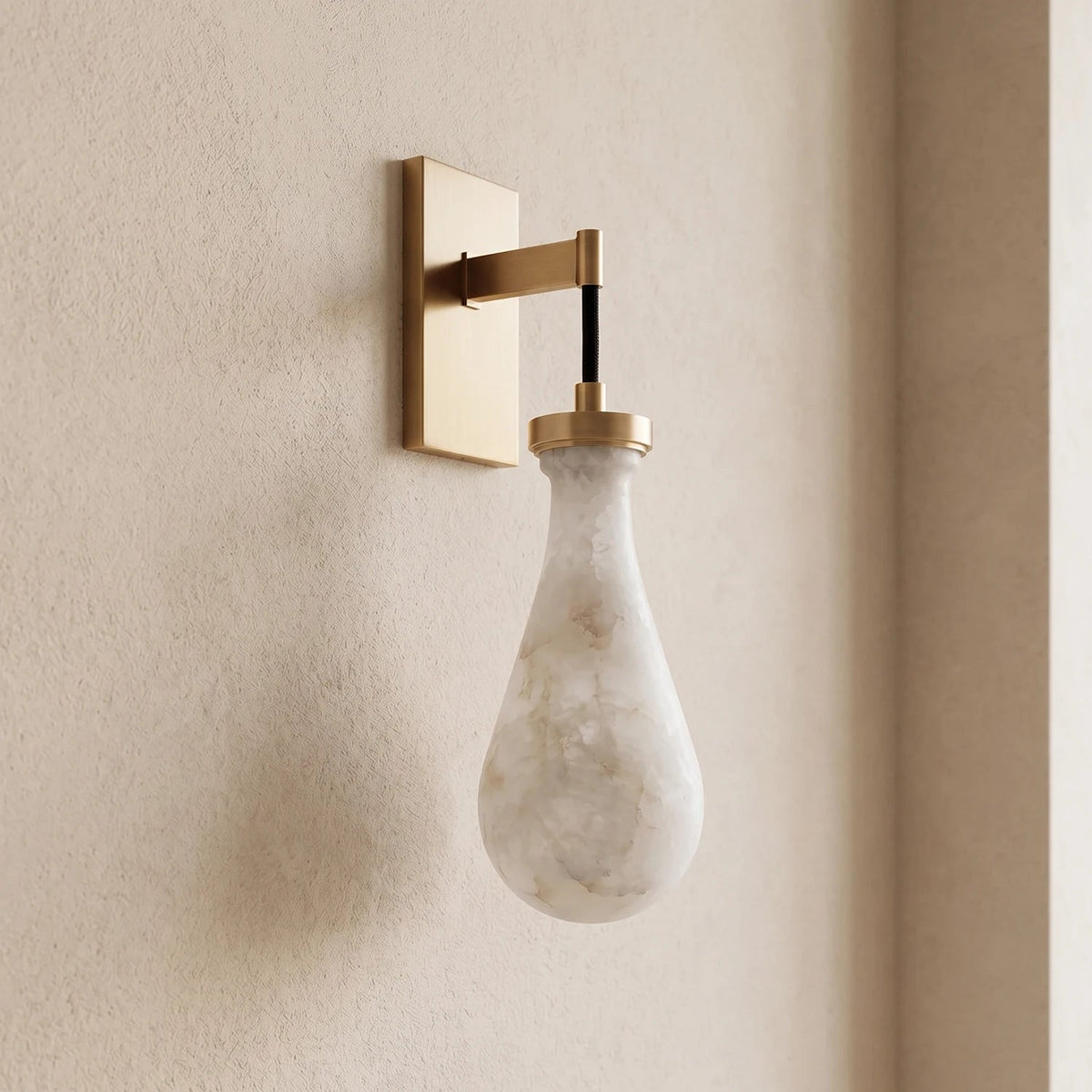 Elowen Alabaster Teardrop Wall Sconce
