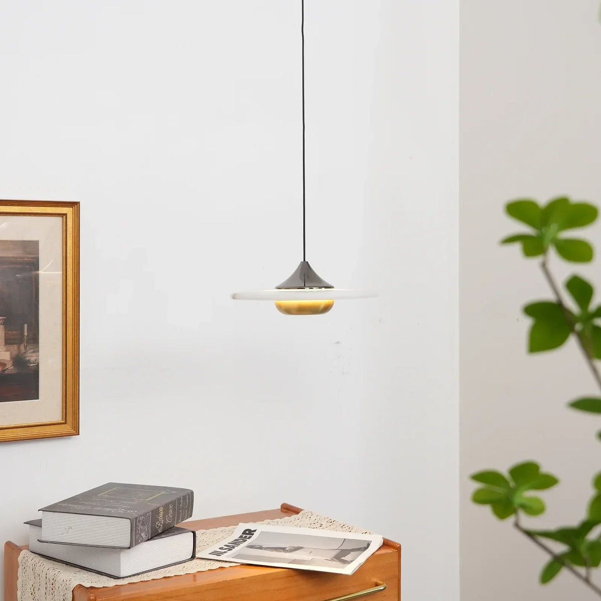 Flying Saucer Alabaster Pendant Lamp