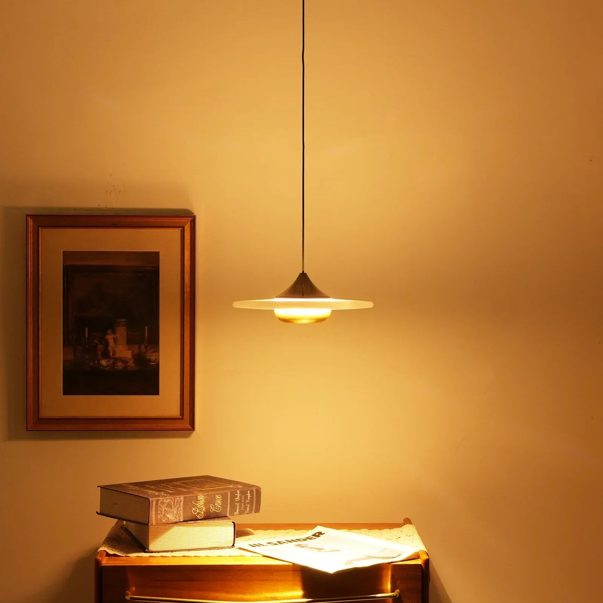 Flying Saucer Alabaster Pendant Lamp