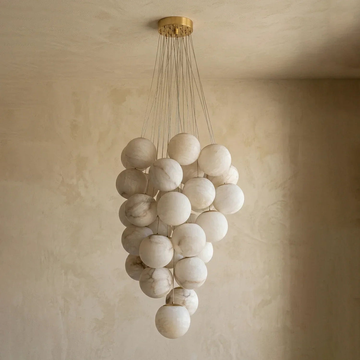 Grape-Shaped Alabaster Cluster Chandelier