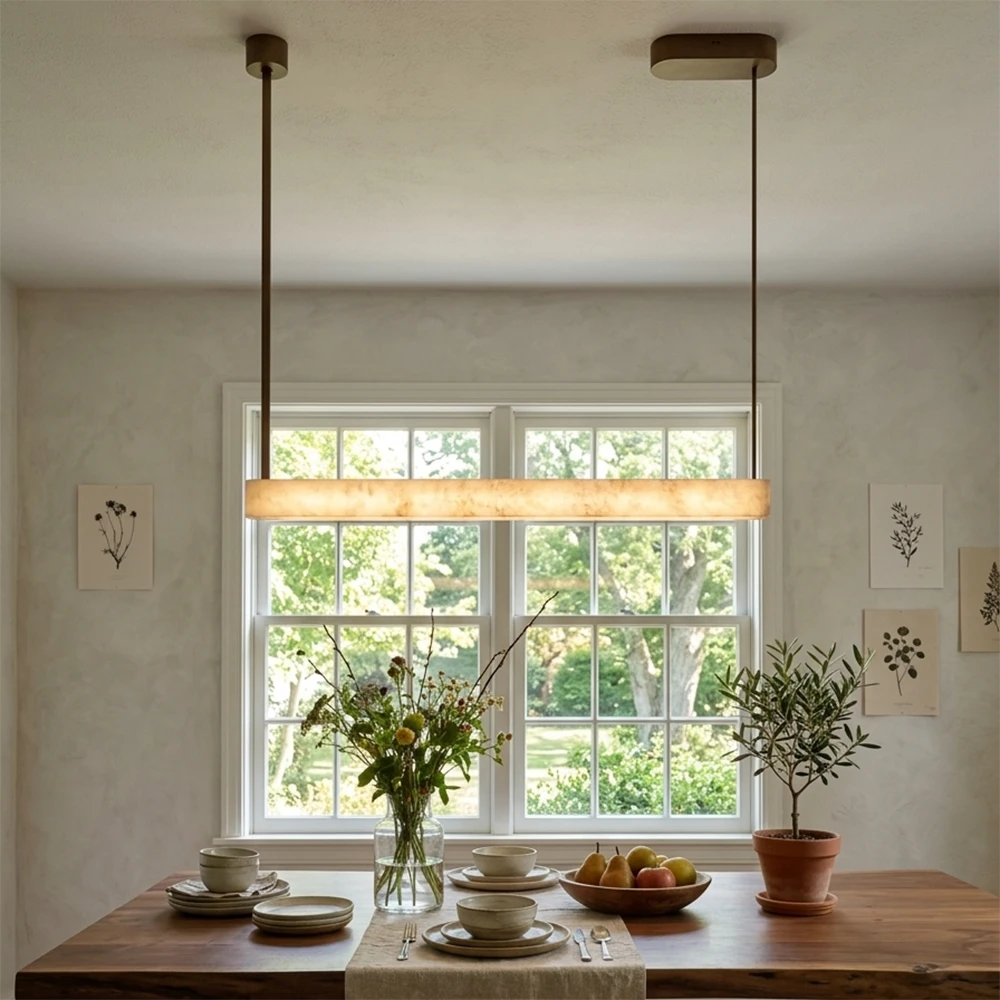 Halia Alabaster Linear Tube Chandelier