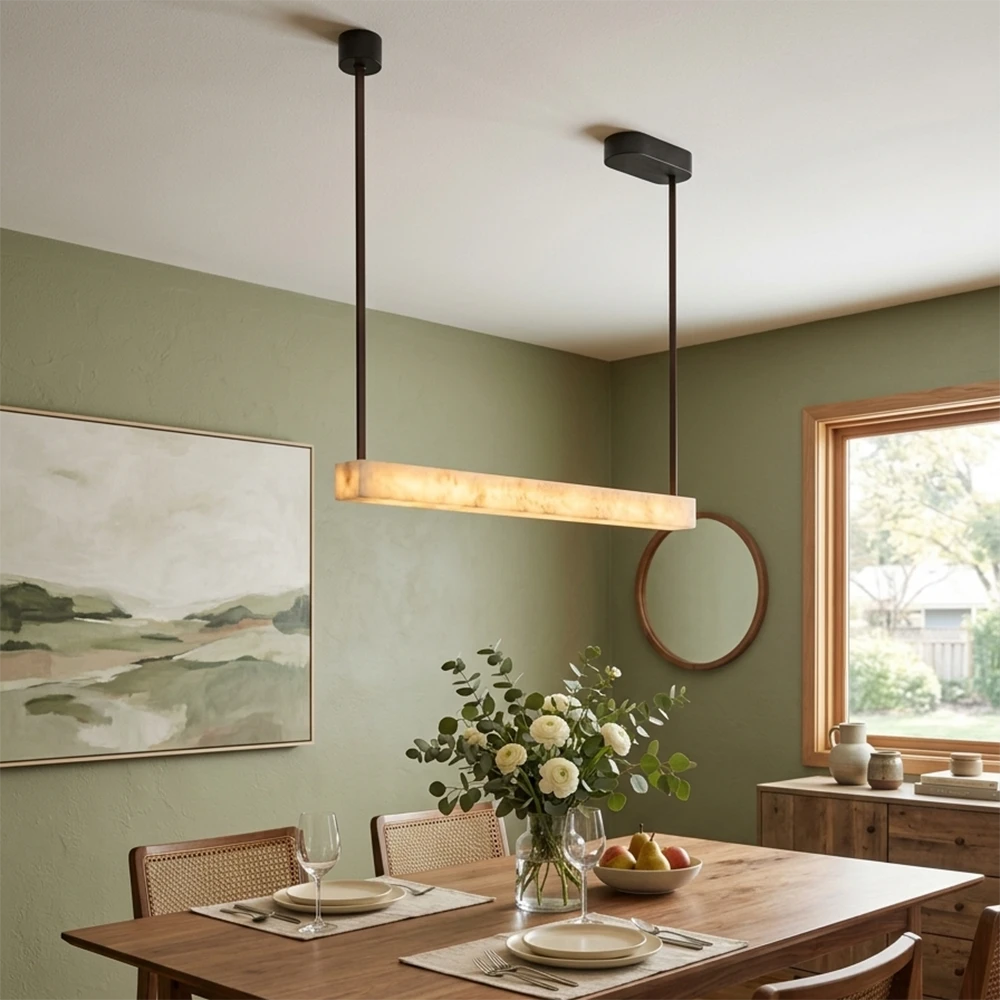 Halia Alabaster Linear Tube Chandelier