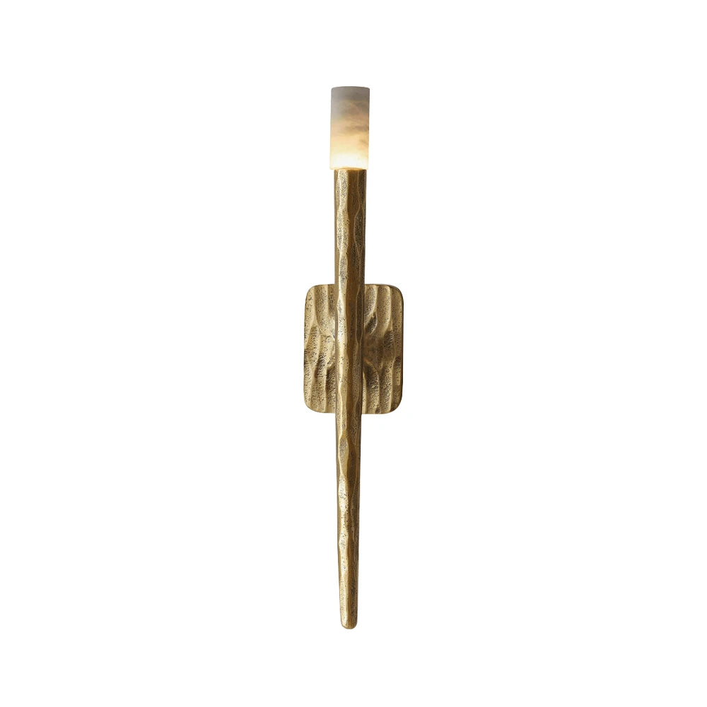 Hammered Torch Alabaster Wall Light