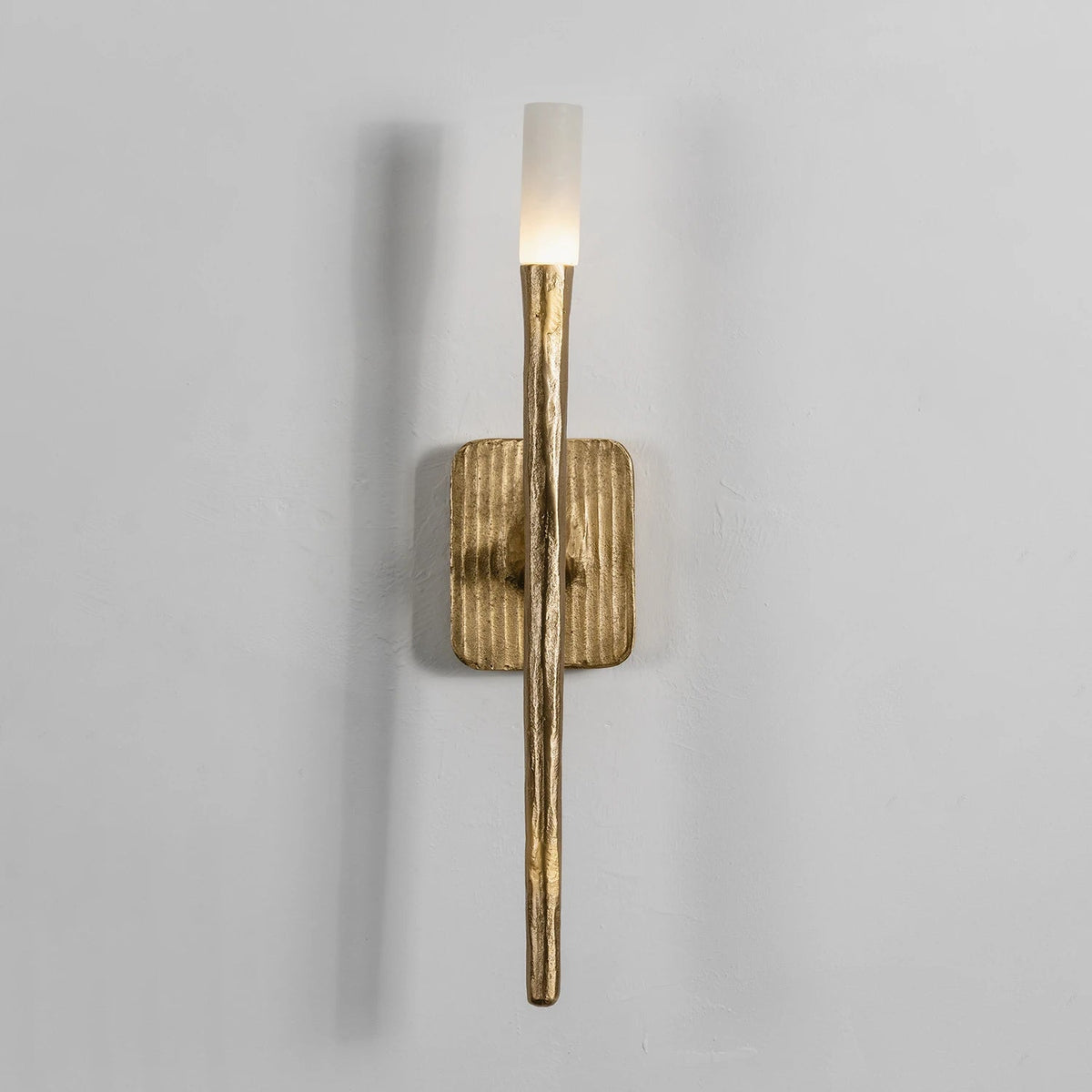 Hammered Torch Alabaster Wall Light