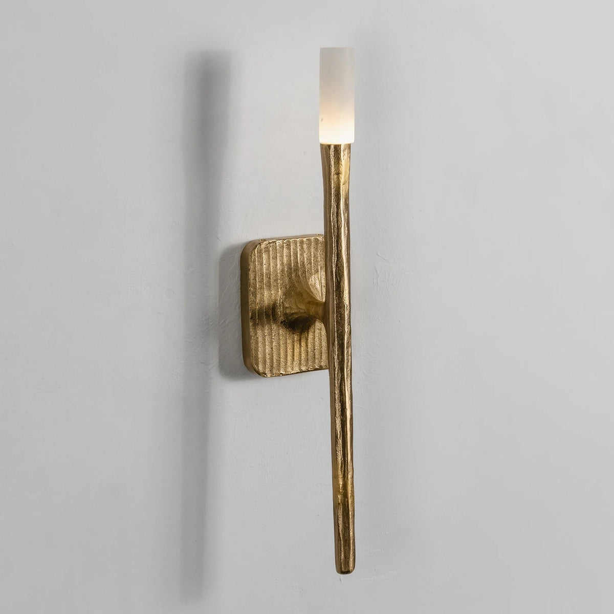 Hammered Torch Alabaster Wall Light