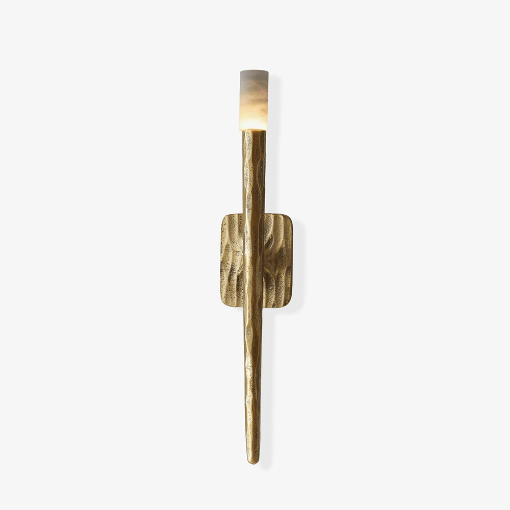 Hammered Torch Alabaster Wall Light