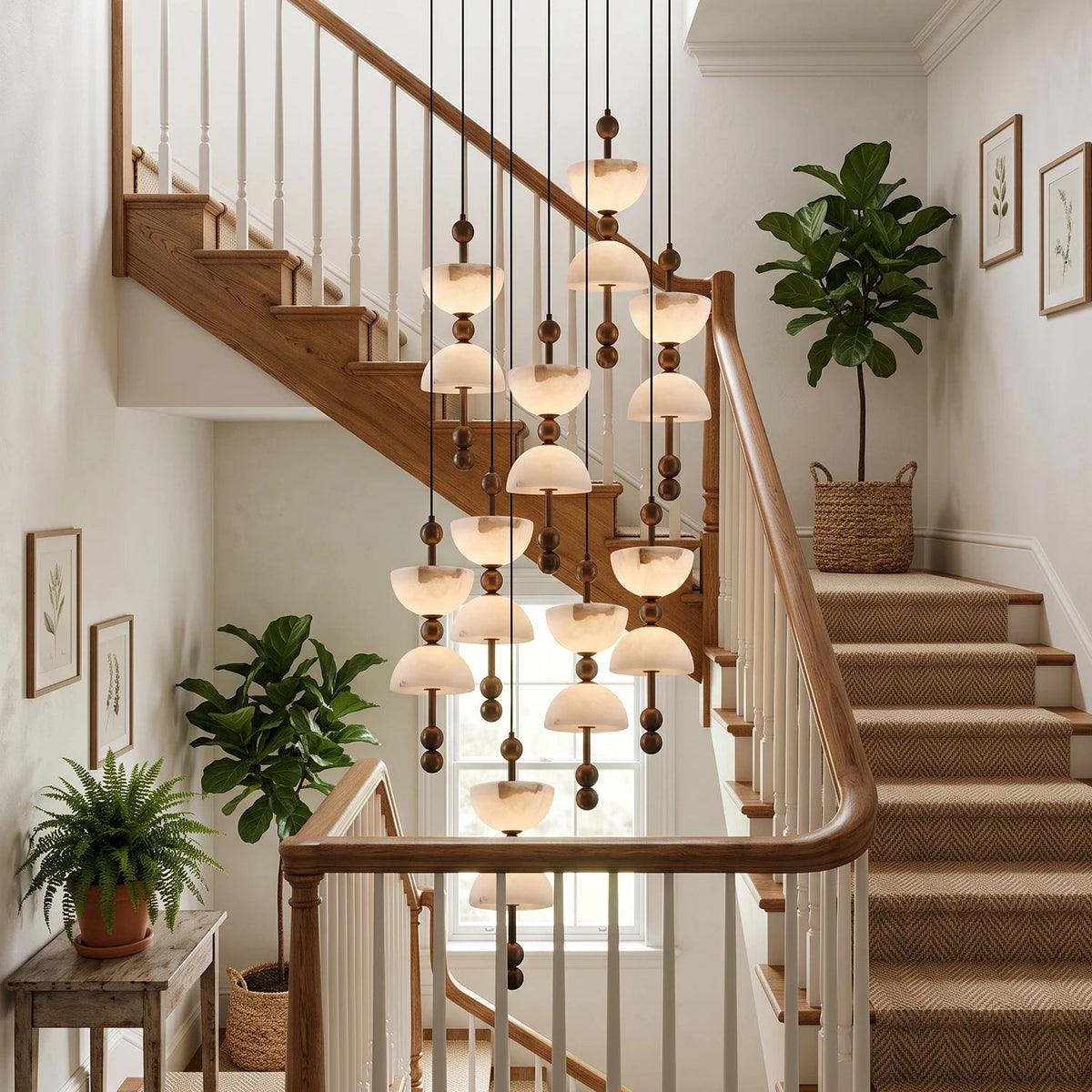 Hourglass Duo Alabaster Pendant Lamp