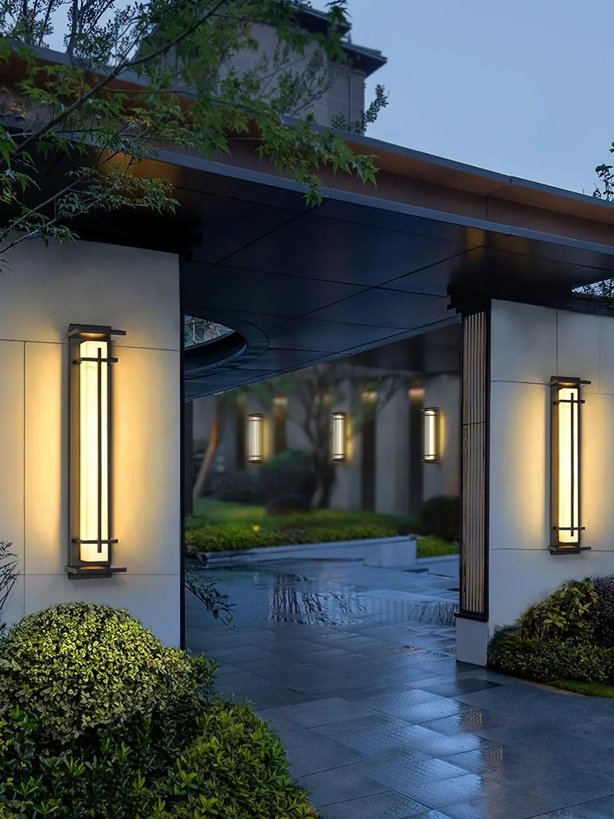 Imitation Alabaster Square Outdoor Wall Light