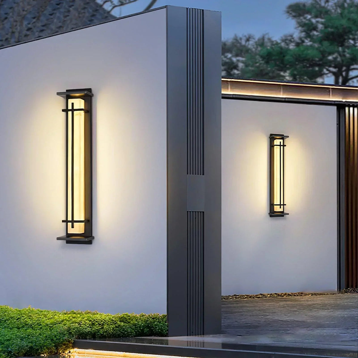 Imitation Alabaster Square Outdoor Wall Light
