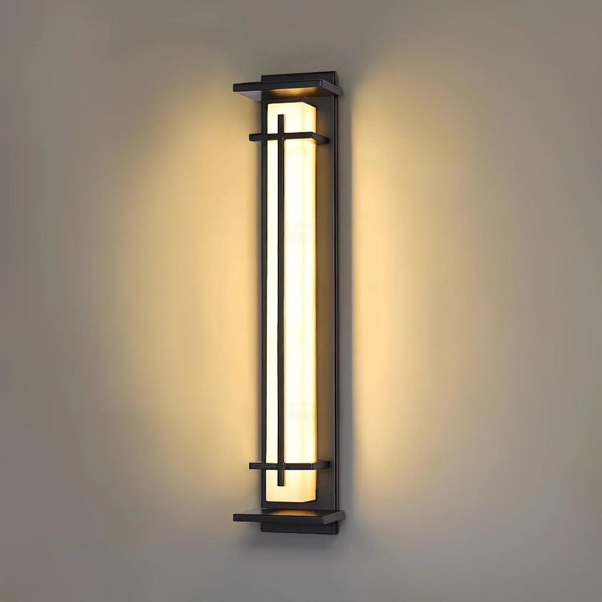 Imitation Alabaster Square Outdoor Wall Light
