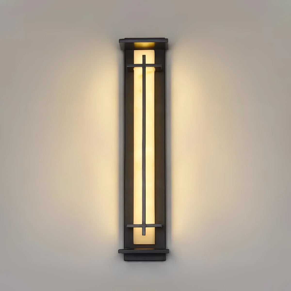 Imitation Alabaster Square Outdoor Wall Light
