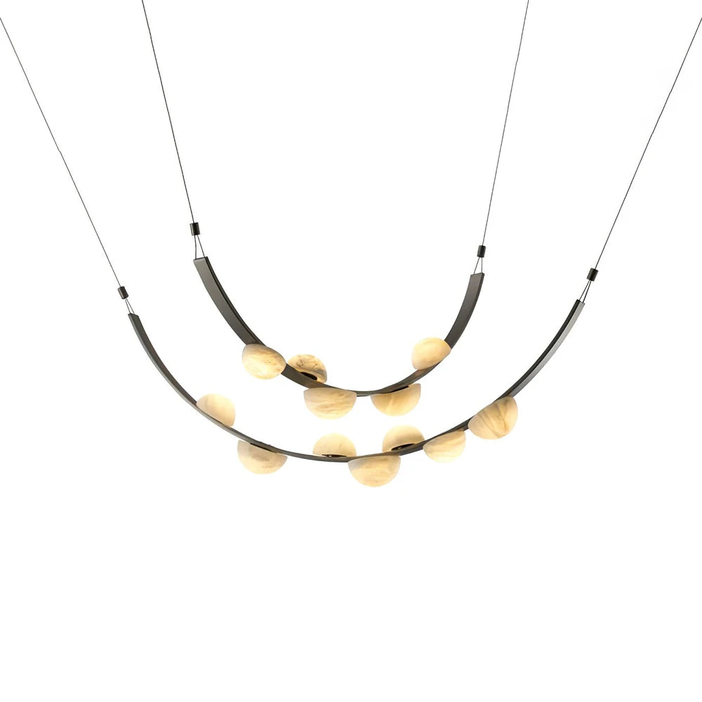 Isolde Draped Arc Alabaster Chandelier