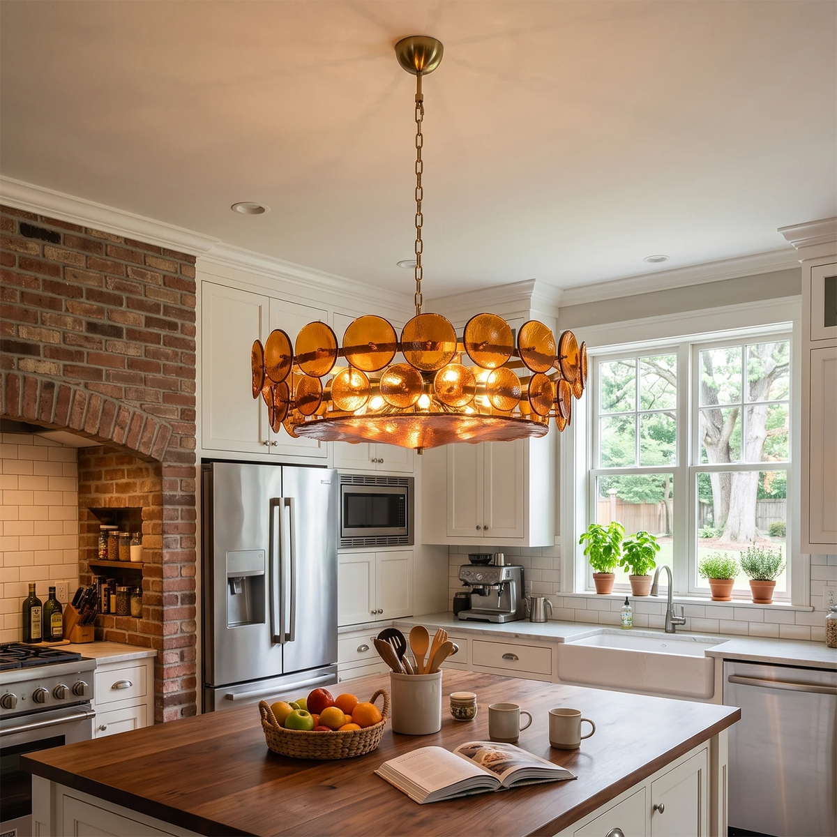 Ivor Tiered Glass Disc Chandelier
